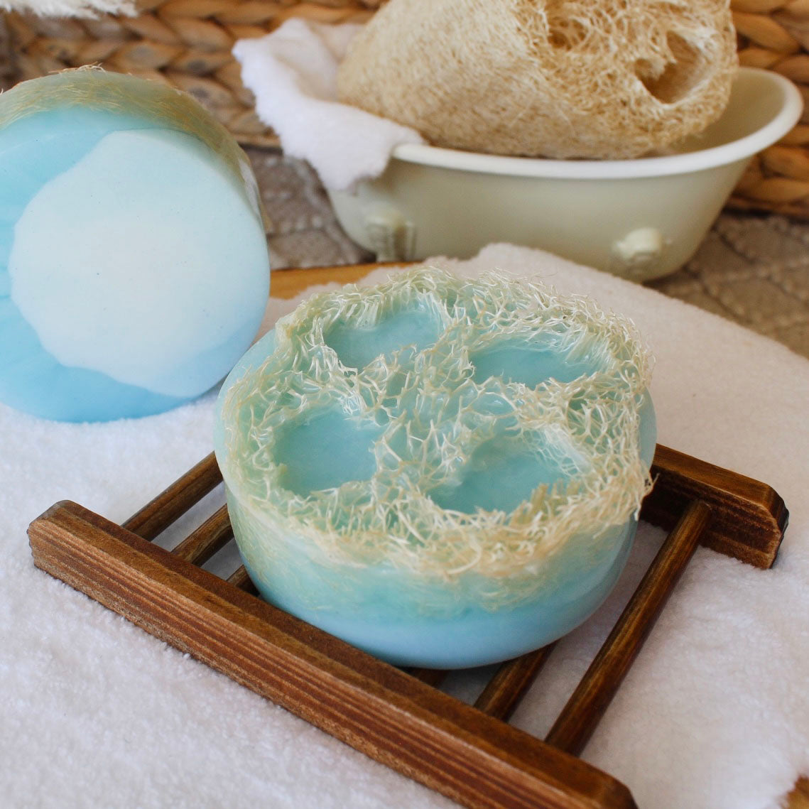 Cool Water Goat Milk Loofah Soap Bar