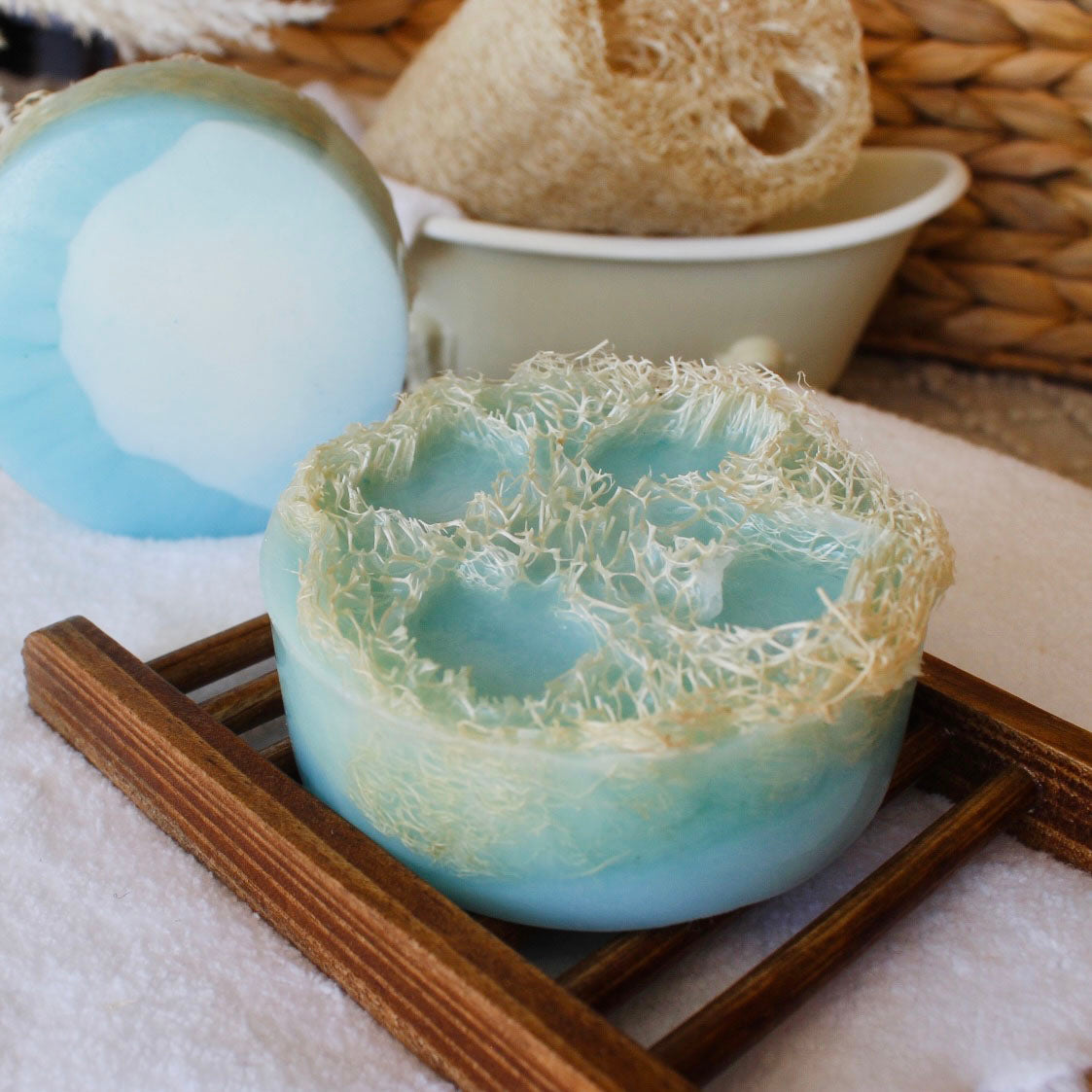 Cool Water Goat Milk Loofah Soap Bar