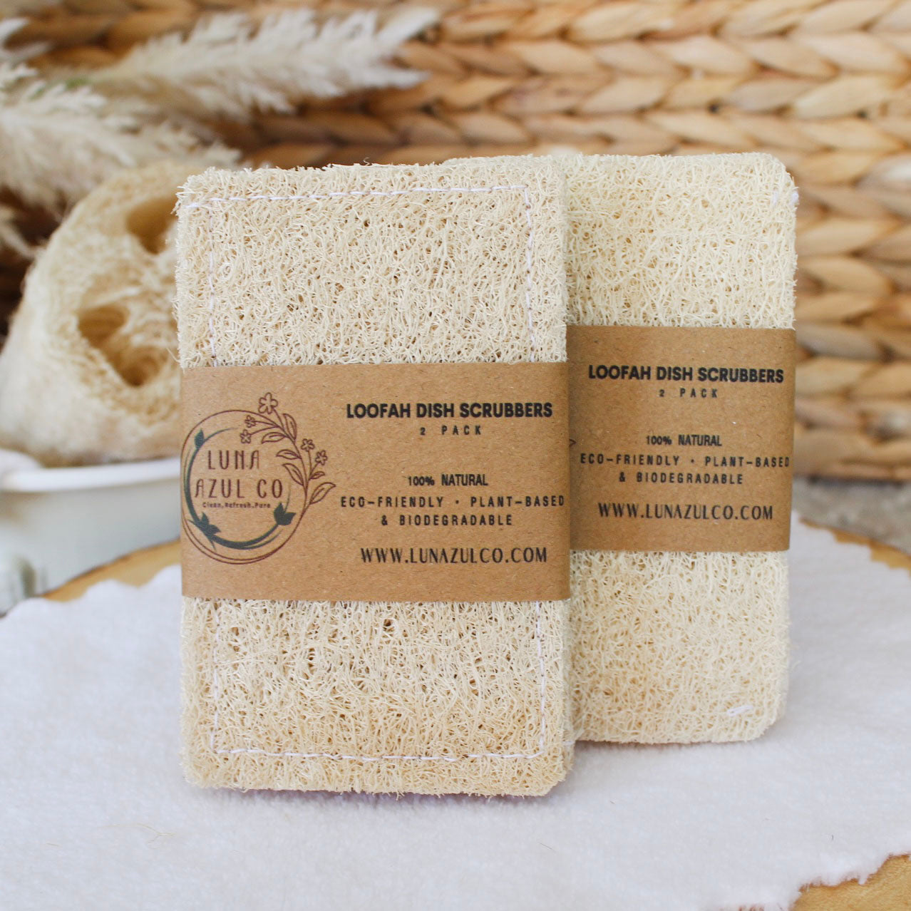Loofah Sponge Dish Scrubber Pack