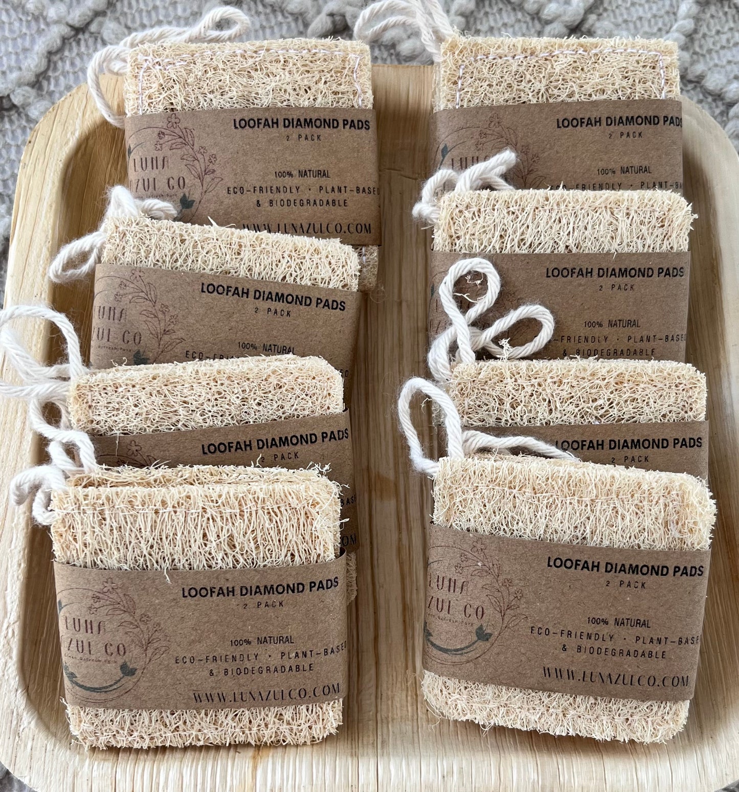 2 Pack Loofah Square Pads