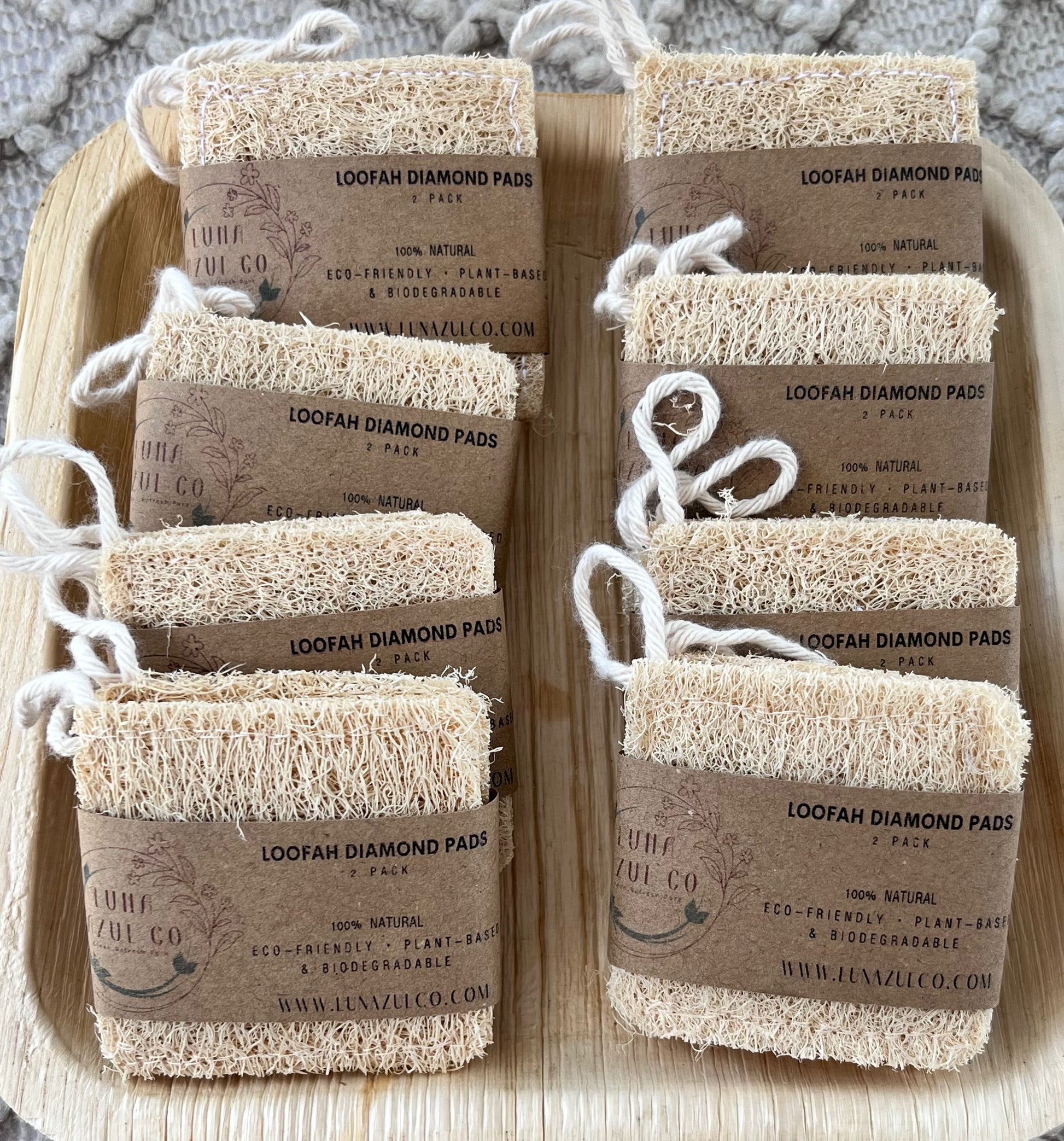 2 Pack Loofah Square Pads – Lunazulco